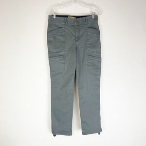 Democracy Ab-Technology Pants Womens 10 Cargo Roll Tab Hem Utility Preppy Green